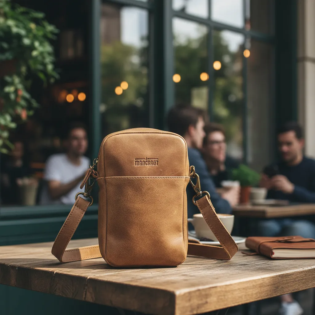 Cartera Solaris 100% Cuero - Café 2