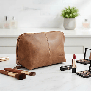 Cosmetiquero Amavita 100% Cuero - Café