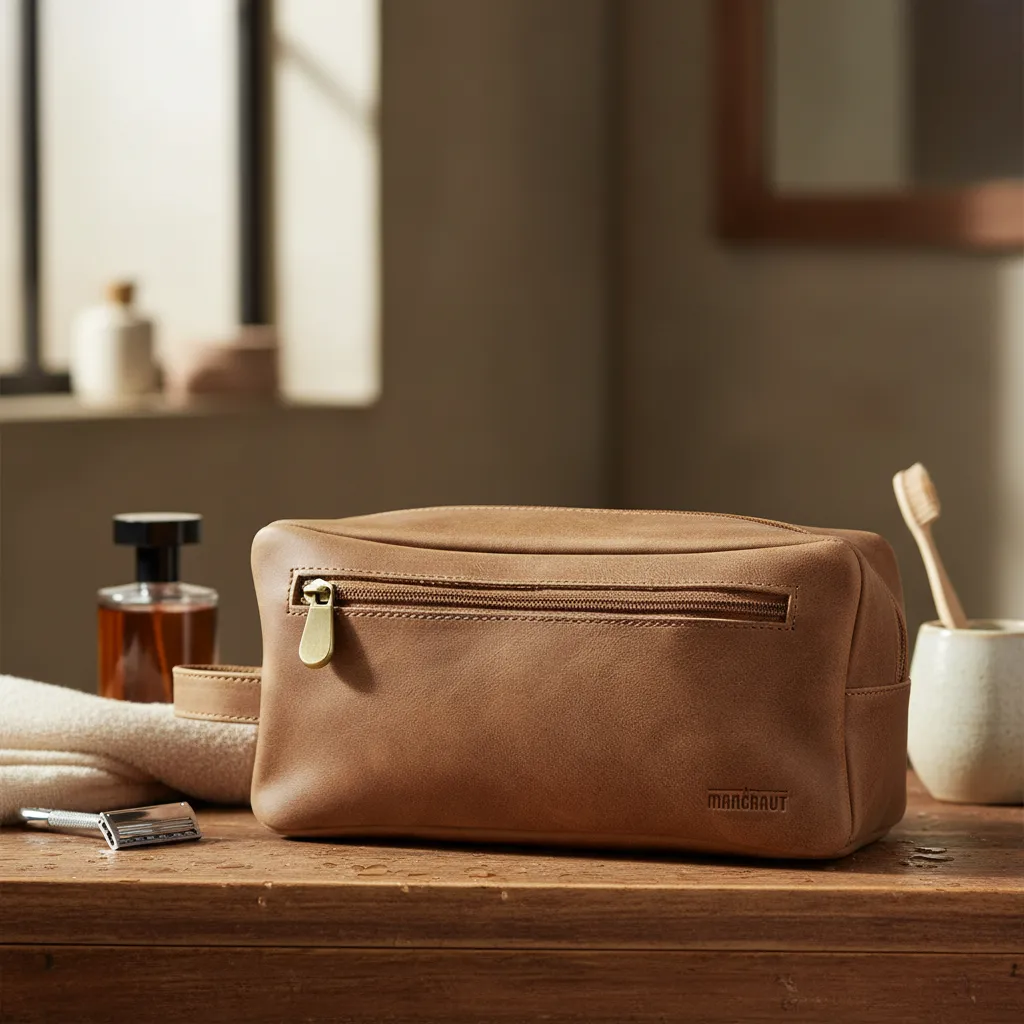 Neceser Magnum 100% Cuero - Café 2