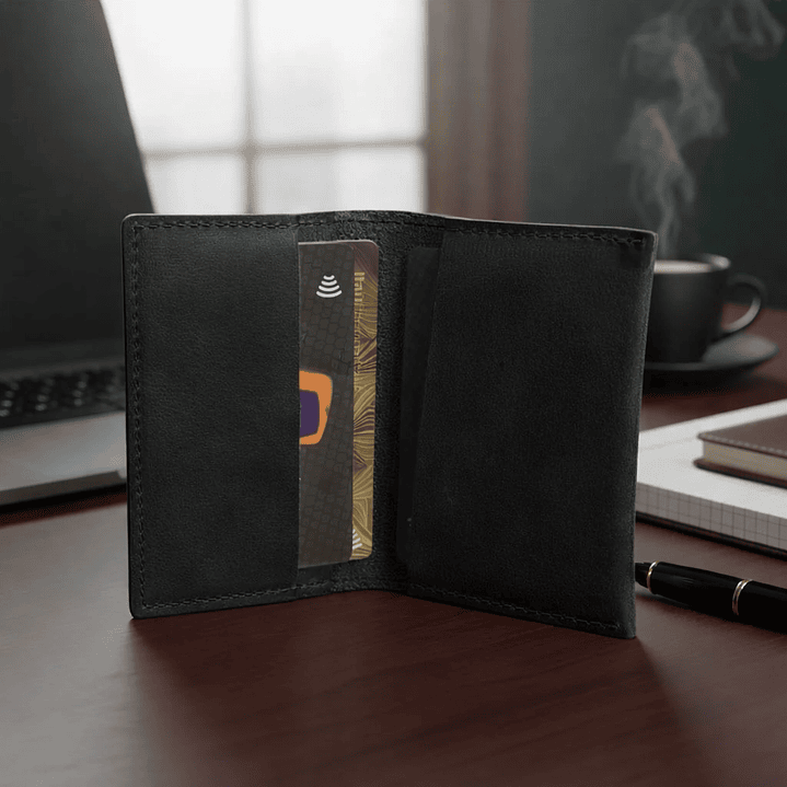 Billetera Tarjetero 100% Cuero - Negro 1
