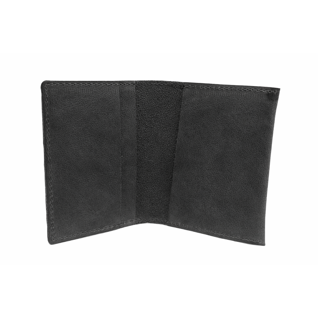 Billetera Tarjetero 100% Cuero - Negro 4