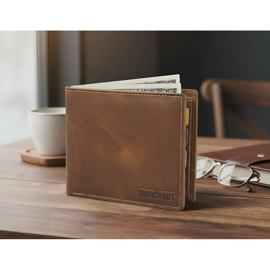 Billetera Nova 100% Cuero - Café 5