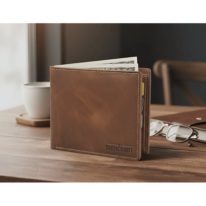 Billetera Nova 100% Cuero - Café 5