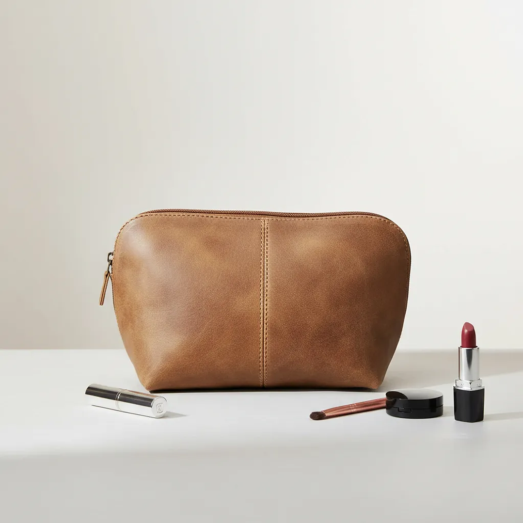 Cosmetiquero Amavita 100% Cuero - Café 3