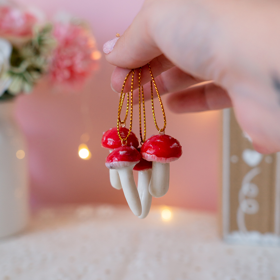 Adornos Set 4 Hongos Amanitas 1