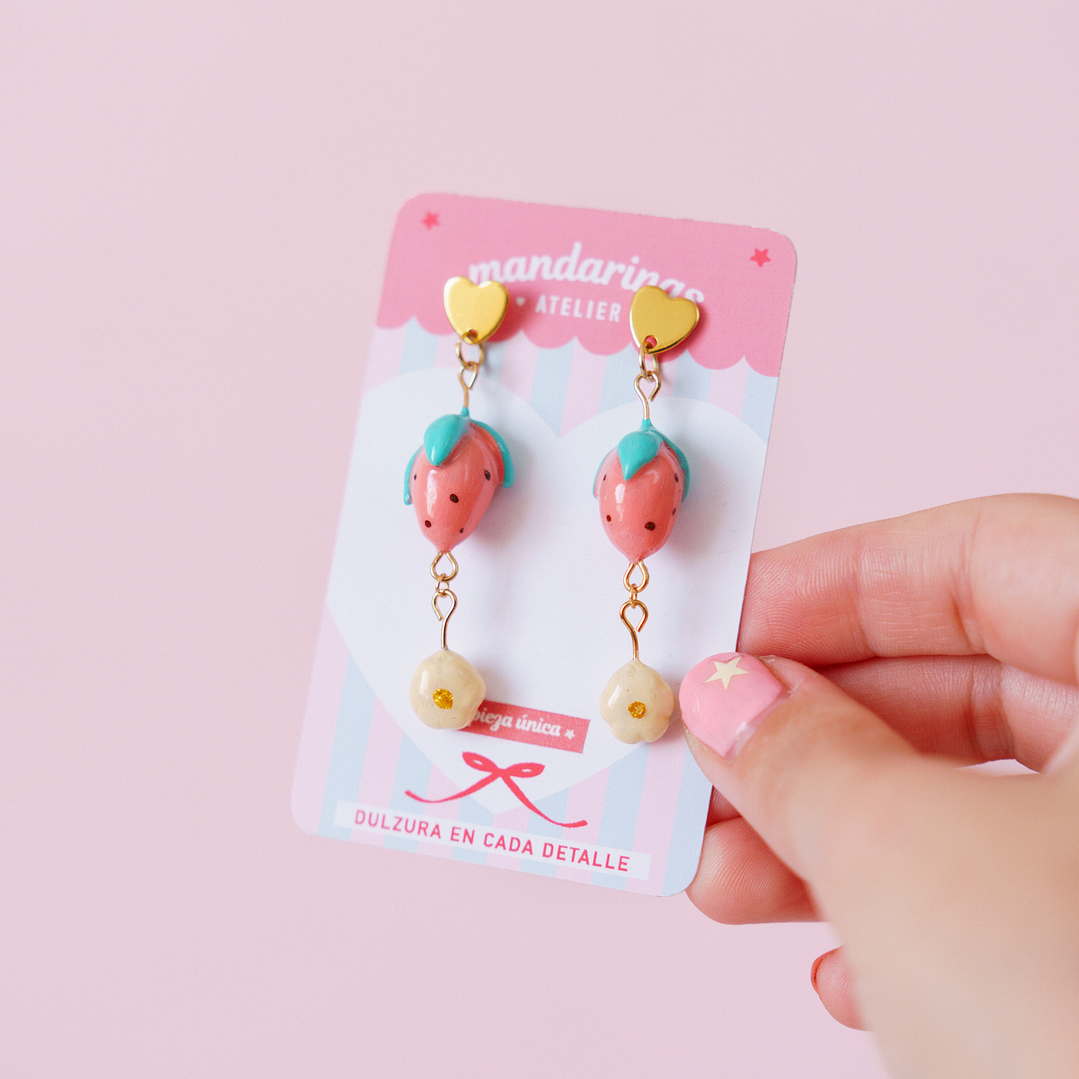 Aros Frutilla Flor 1