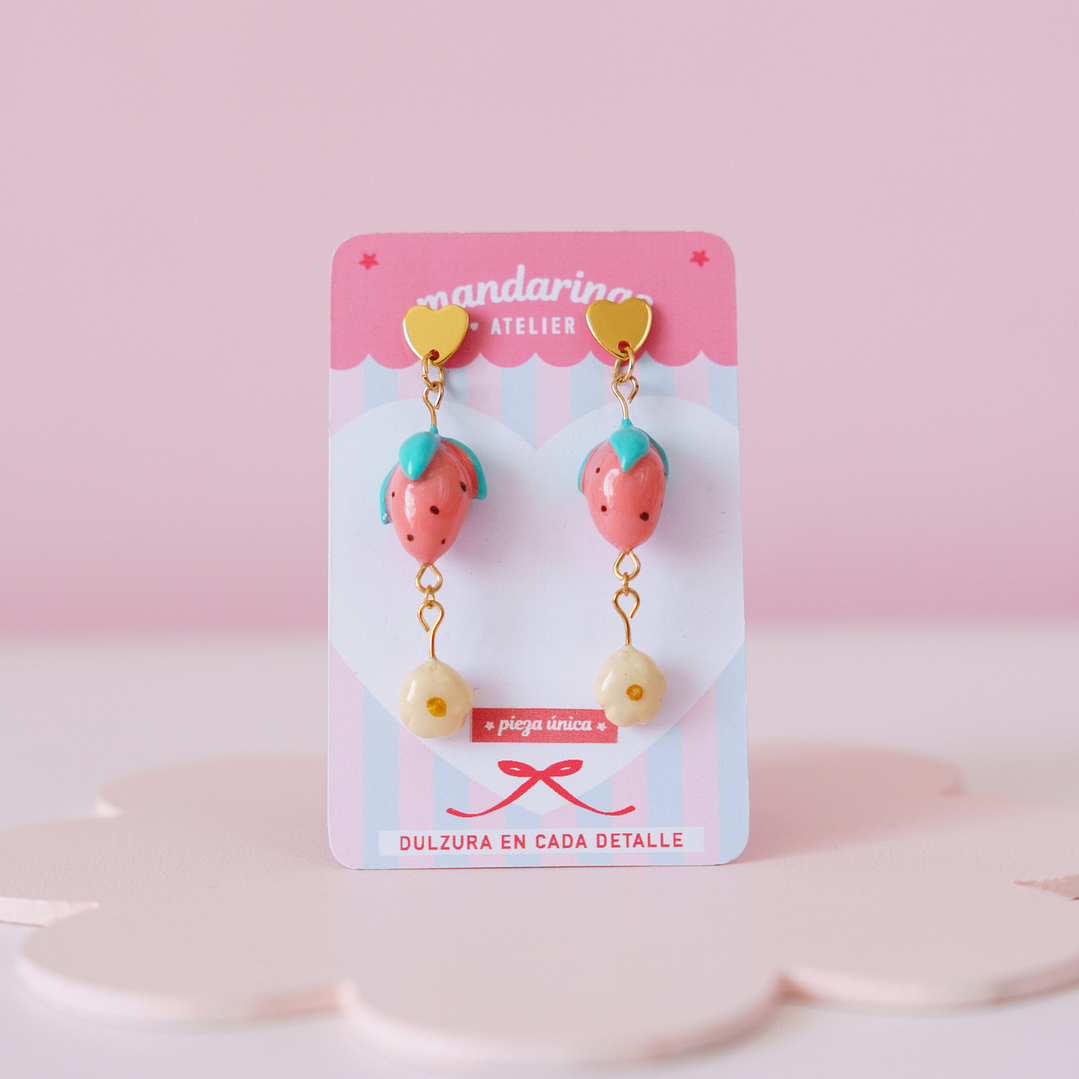 Aros Frutilla Flor 2