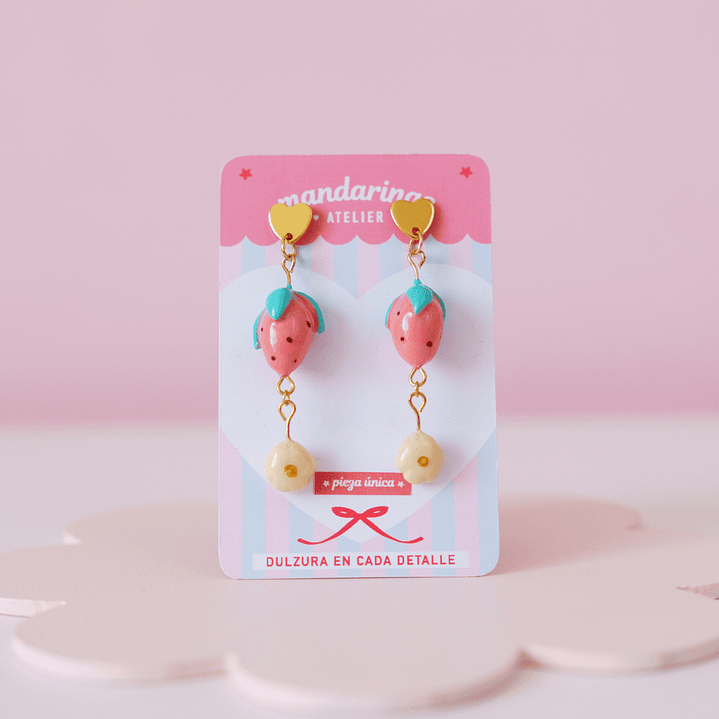 Aros Frutilla Flor 2