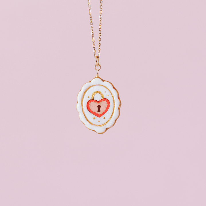 Collar Medalla Candado Amor 1