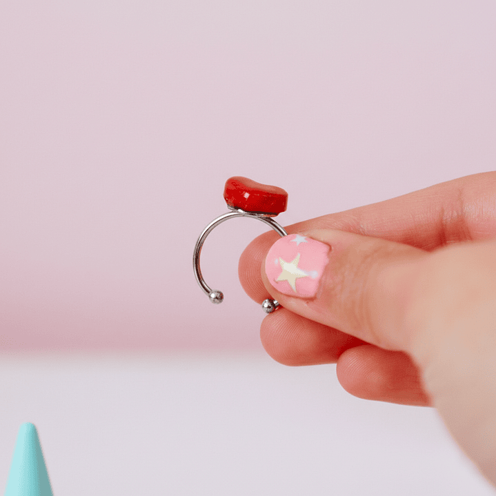 Anillo Corazon Rojo Ajustable 7