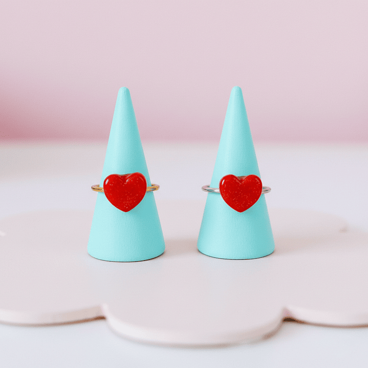 Anillo Corazon Rojo Ajustable 1