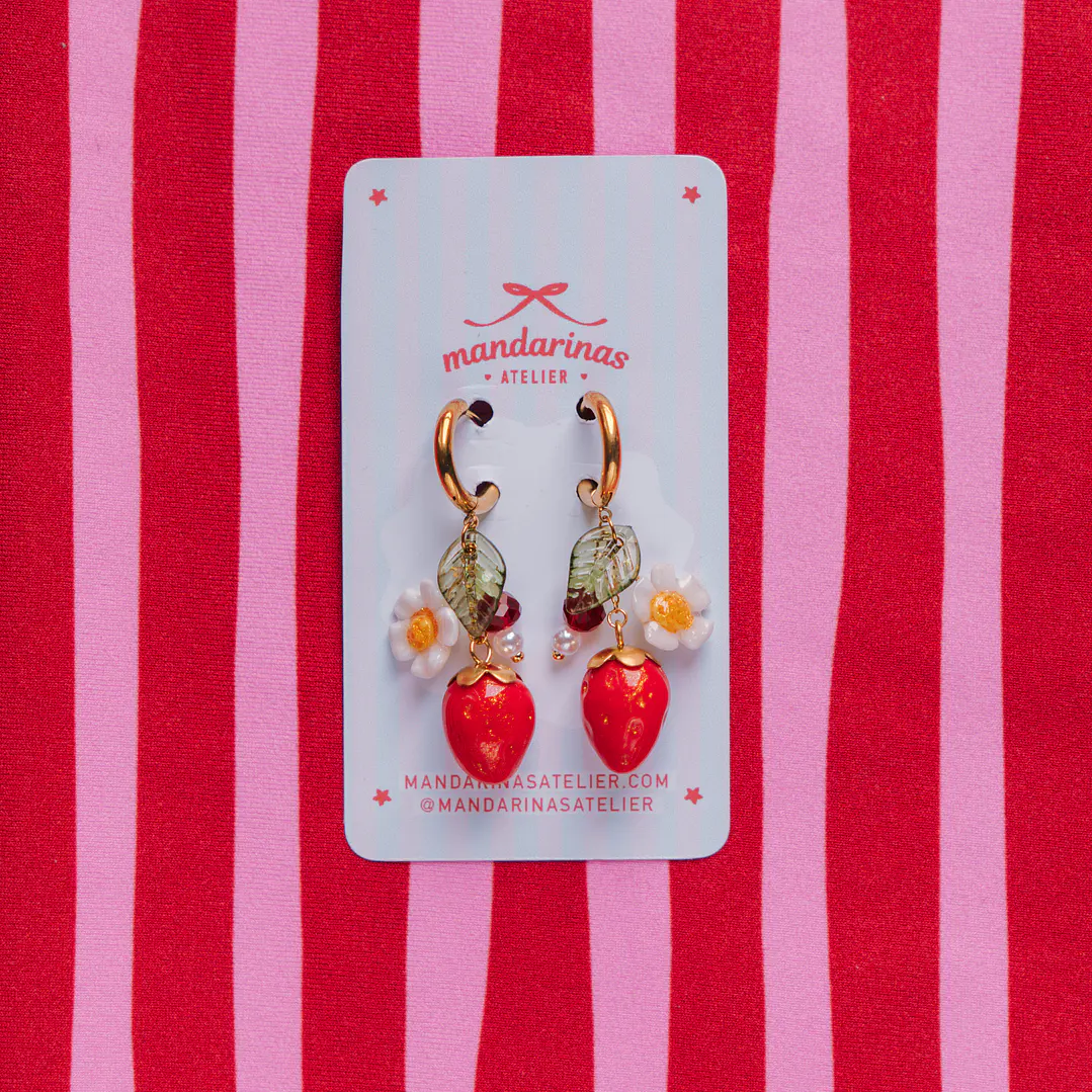 Aros Frutilla Flor 2