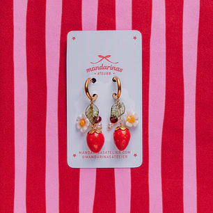 Aros Frutilla Flor