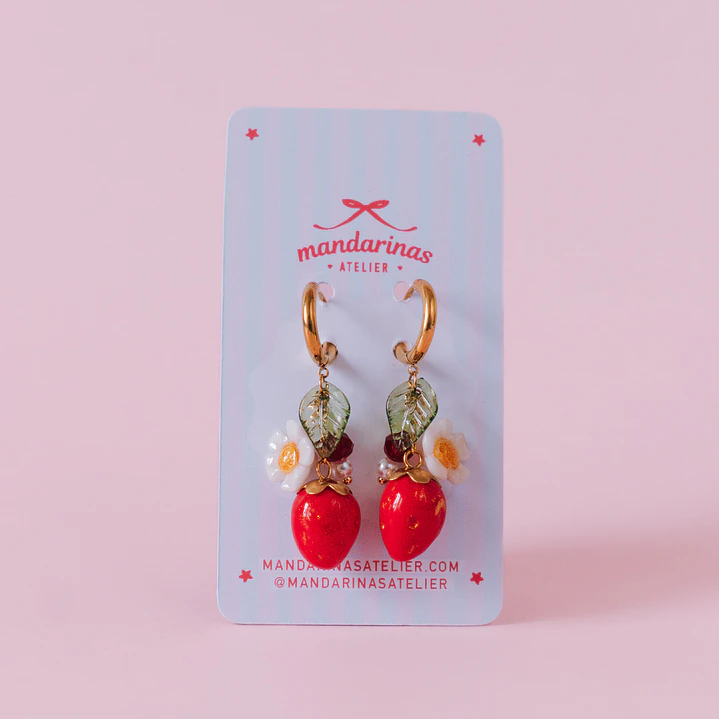 Aros Frutilla Flor 5