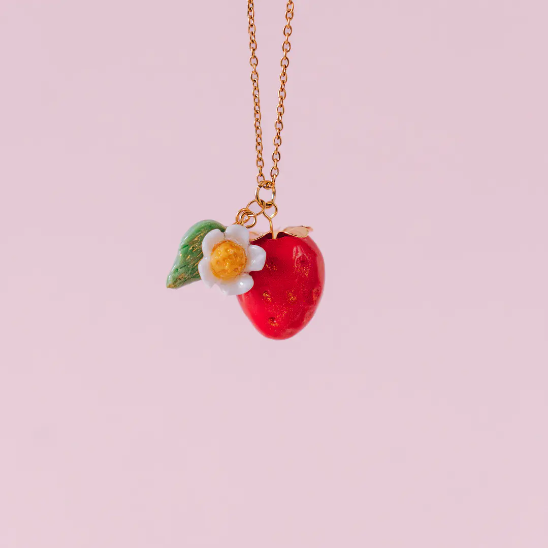 Collar Frutilla Flor 1