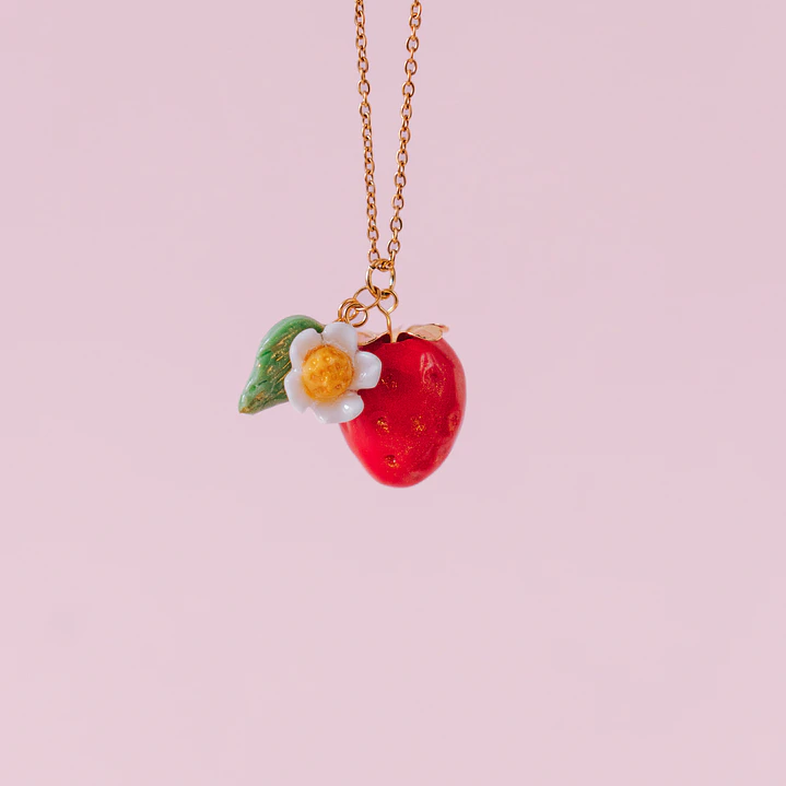 Collar Frutilla Flor 1