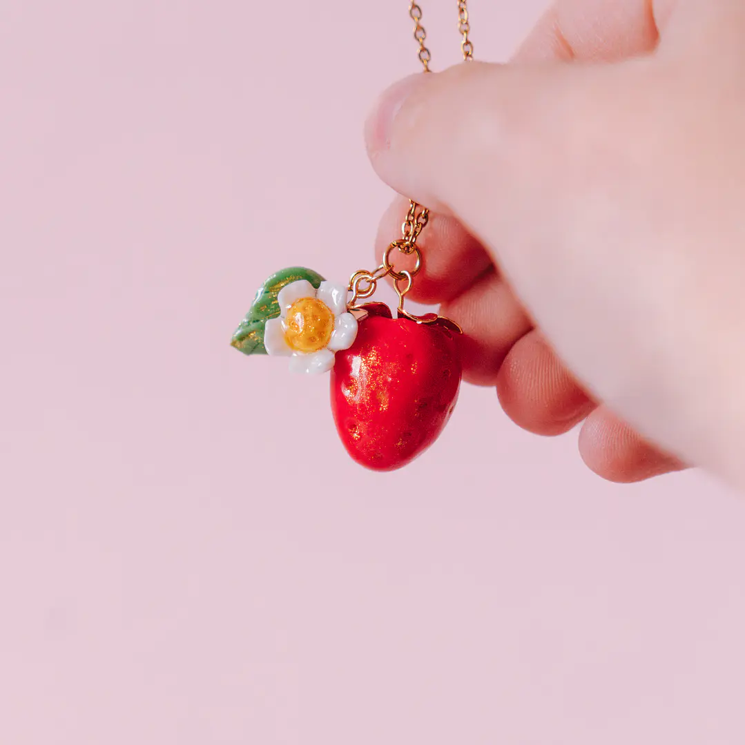 Collar Frutilla Flor 3
