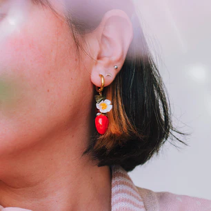Aros Frutilla Flor