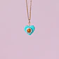 Collar Medalla Corazón Margarita - Miniatura 1