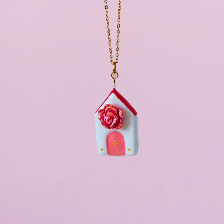 Collar Casita Rosa 3