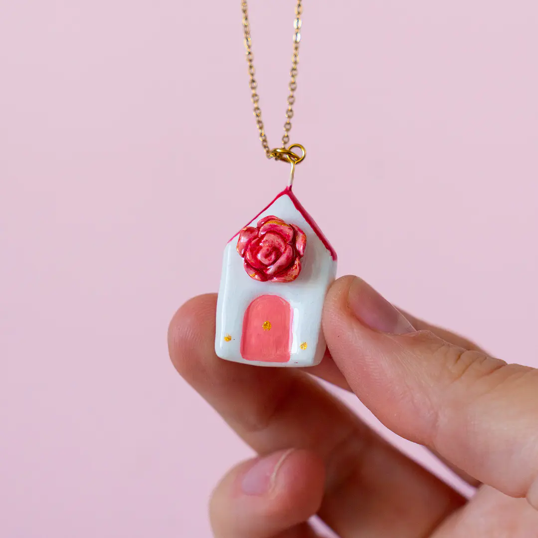Collar Casita Rosa 1