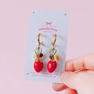 Aros Frutilla Flor