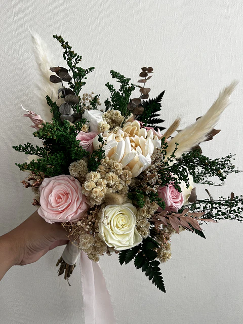 Ramo de Novia Preservado "Texturas". Modelo Abanico.