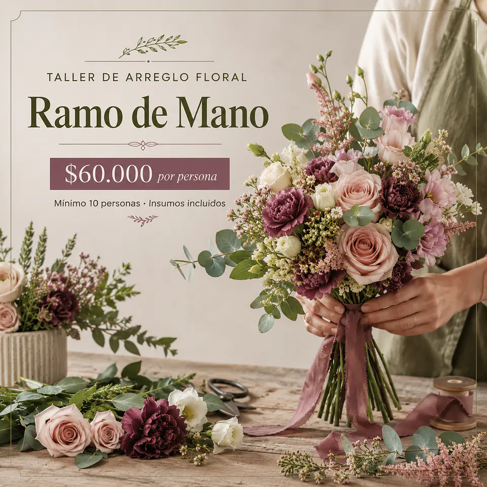 Taller de Arreglo Floral: Ramo de Mano 1