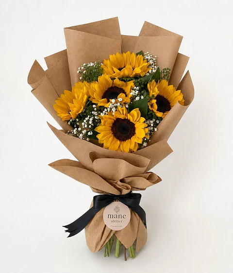 Ramo de 5 Girasoles – Flores Amarillas