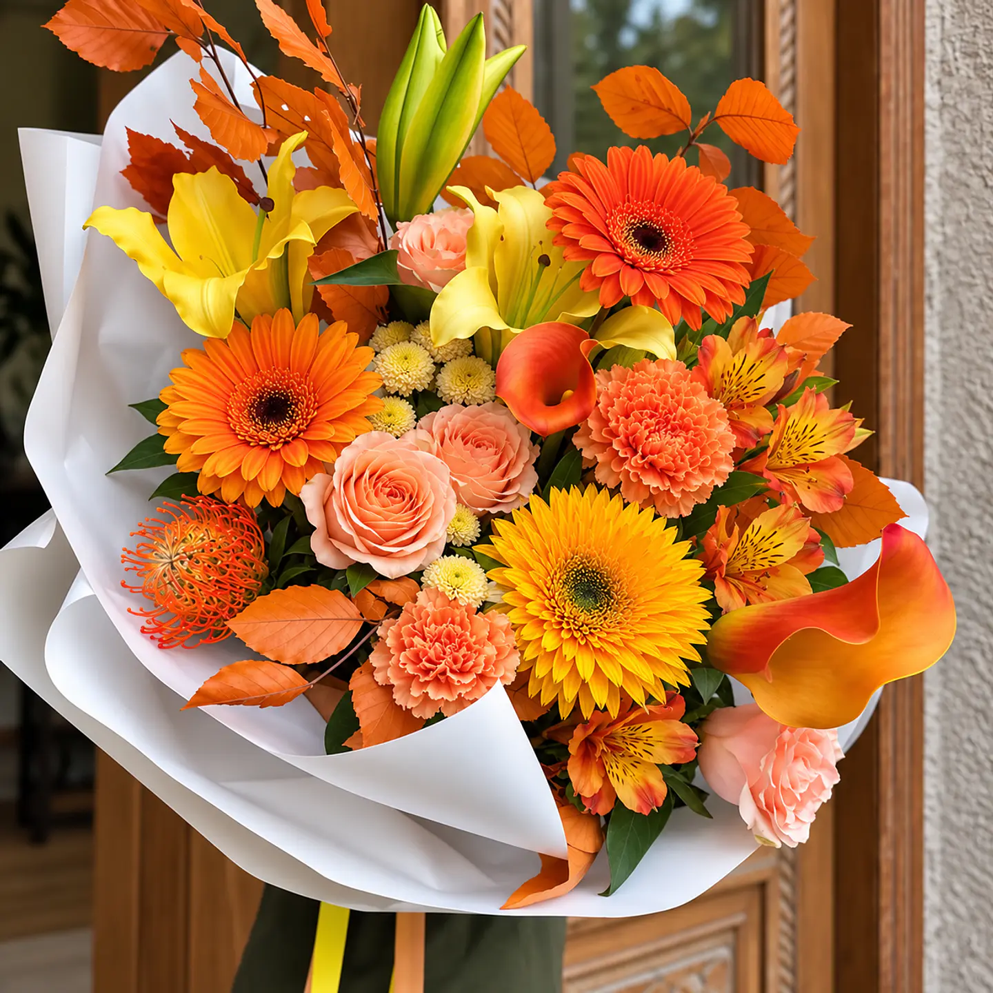 Ramo Ámbar - Bouquet Premium de Flores Cálidas 1