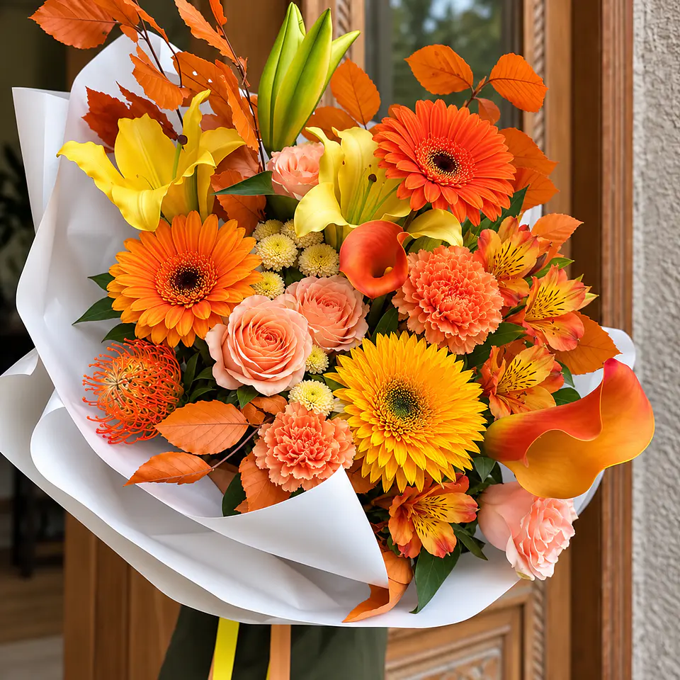Ramo Ámbar - Bouquet Premium de Flores Cálidas 1