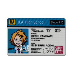 MY HERO ACADEMIA - CREDENCIAL ESCOLAR - DENKI KAMINARI