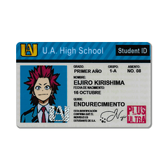 MY HERO ACADEMIA - CREDENCIAL ESCOLAR - EIJIRO KIRISHIMA