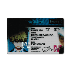 MY HERO ACADEMIA - CREDENCIAL ESCOLAR - KATSUKI BAKUGO