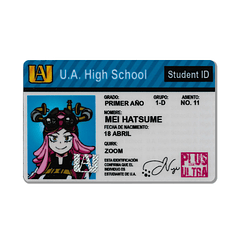 MY HERO ACADEMIA - CREDENCIAL ESCOLAR - MEI HATSUME