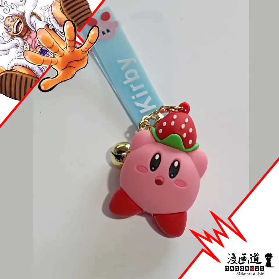 kirby fresa - kirby superstar - llavero goma 3c 1