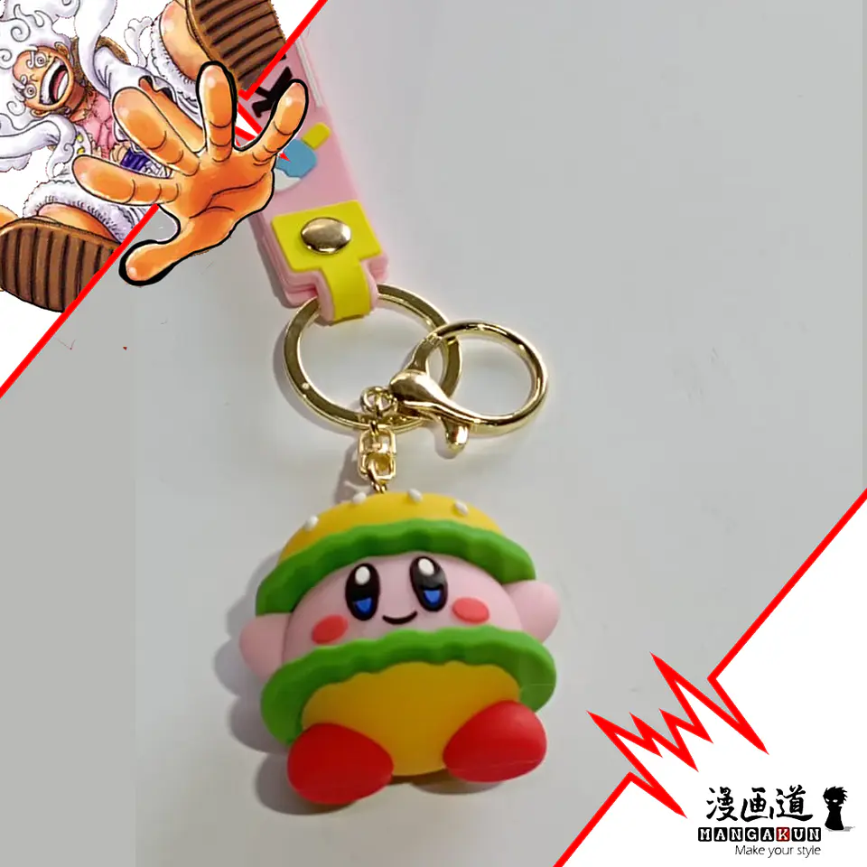 Kirby hamburguesa - kirby superstar - llavero goma 3d 1