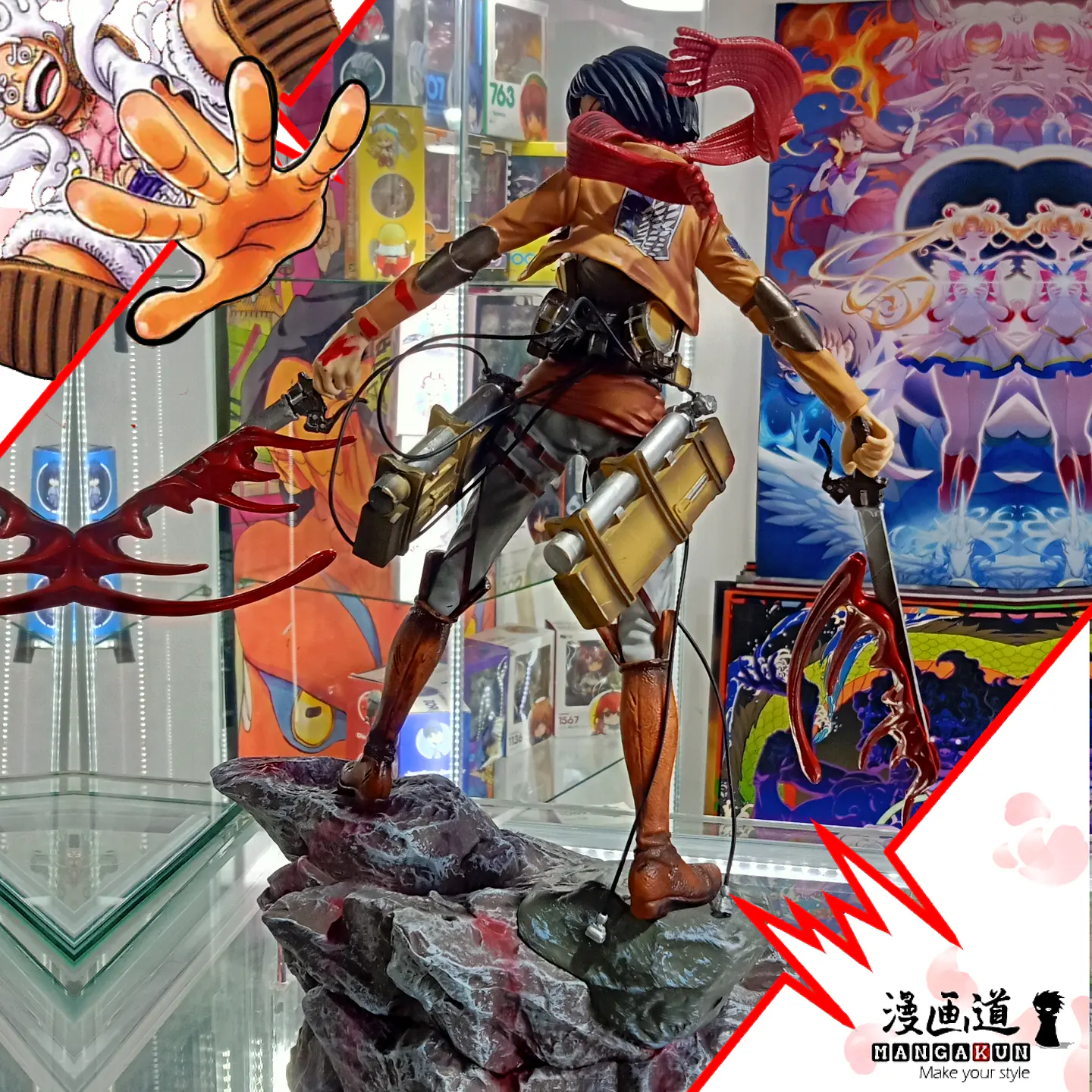 Mikasa Ackerman - Shingeki no kyojin - Equipo tridimensional con sangre 2