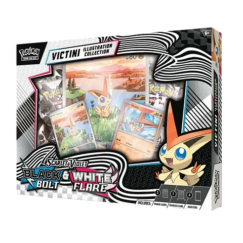 SCARLET & VIOLET 10.5-FULGOR NEGRO & LLAMA BLANCA-UNOVA VICTINI COLECCION ILUSTRADA - Español - Pokemon