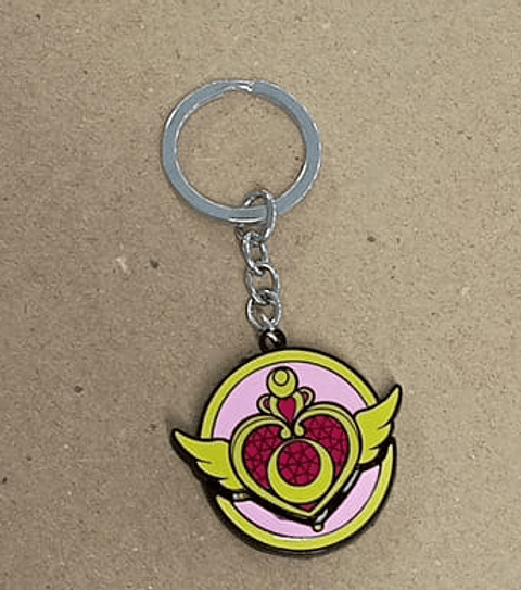 llavero cristal de plata con serena retractil - Sailor moon