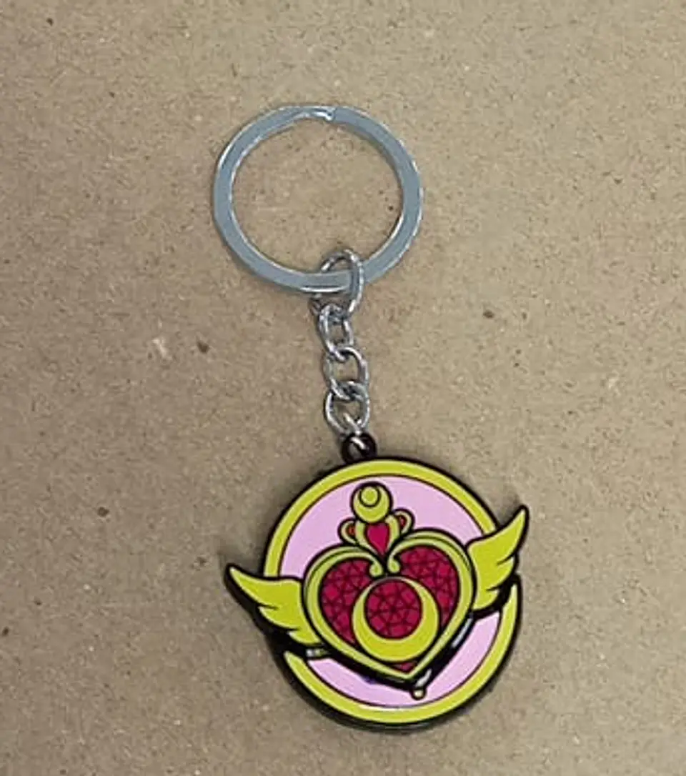 llavero cristal de plata con serena retractil - Sailor moon 1