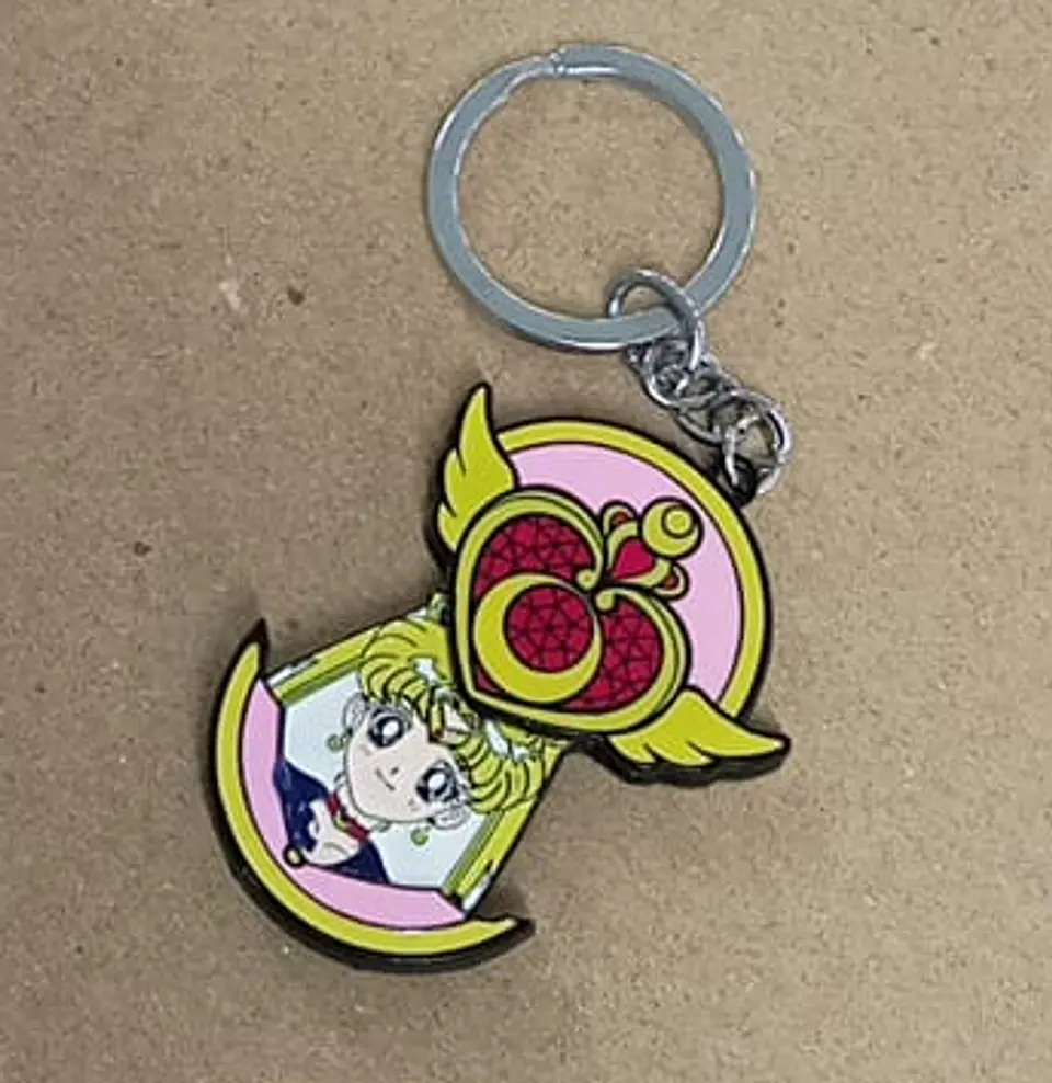 llavero cristal de plata con serena retractil - Sailor moon 2