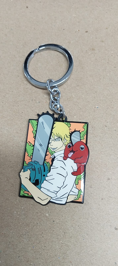 LLAVERO DENJI Y POCHITA EN ACERO - CHAINSAWMAN