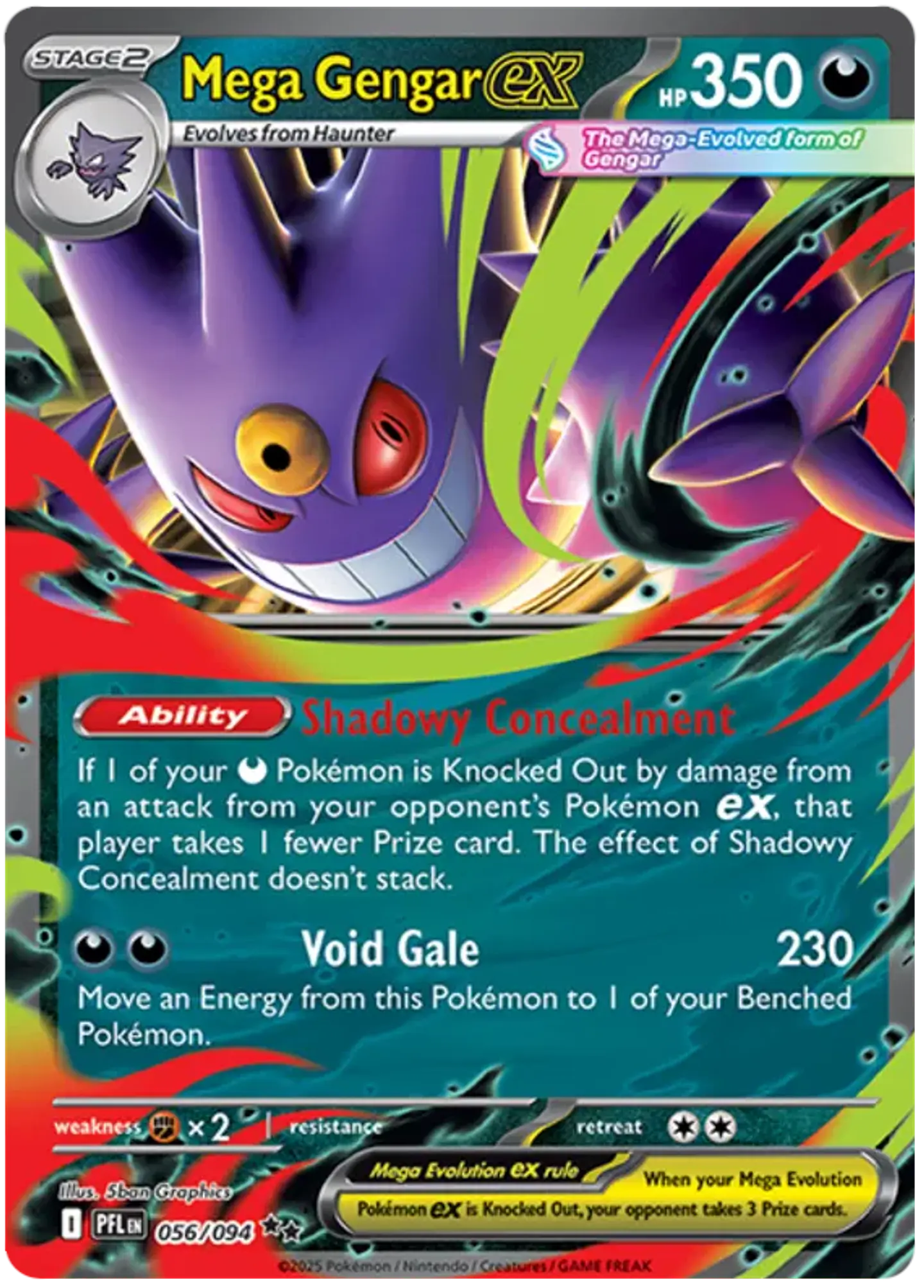 Mega Gengar ex - Phantasmal flames - LLamas fantasmales   1