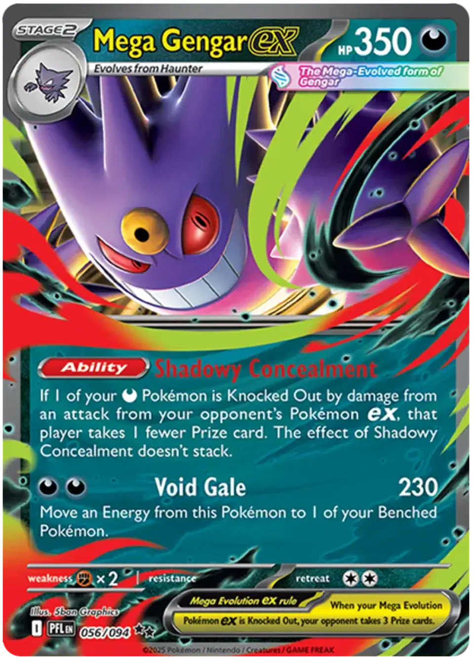 Mega Gengar ex - Phantasmal flames - LLamas fantasmales   1