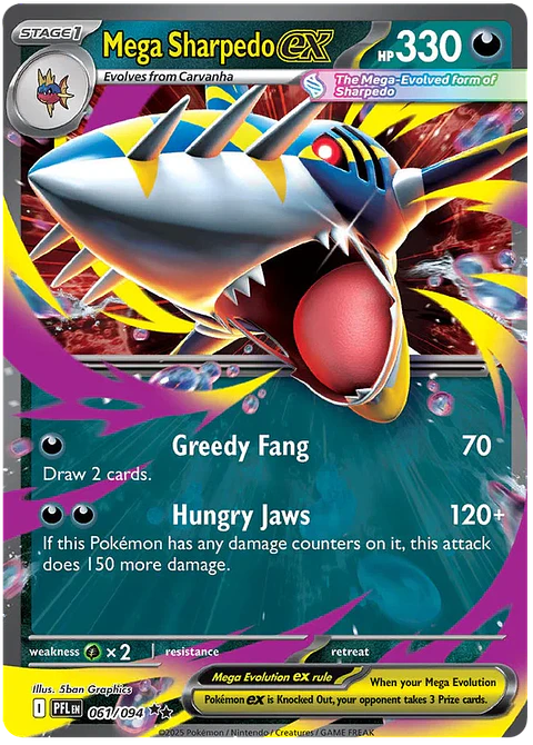 (ST) Mega Sharkpedo ex - Phantasmal flames - Llamas fantasmales 