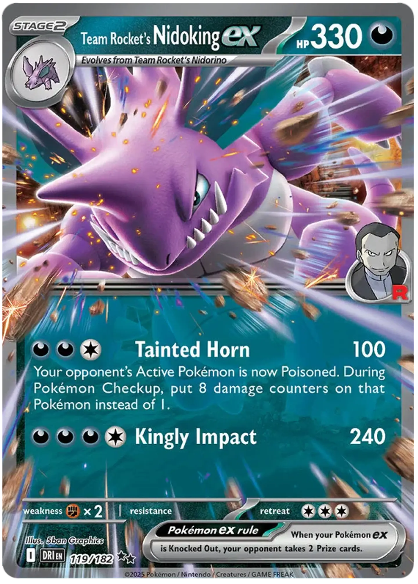 Team Rockets Nidokin EX - Destined Rivals 1