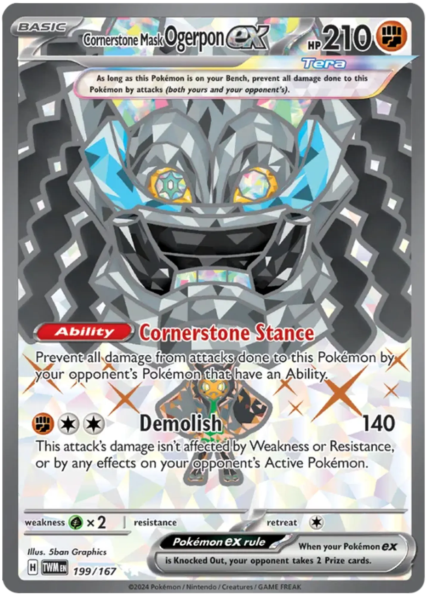 Cornerstone Mask Ogerpon ex - Twilight Masquerade - Mascarada Crepuscular  1