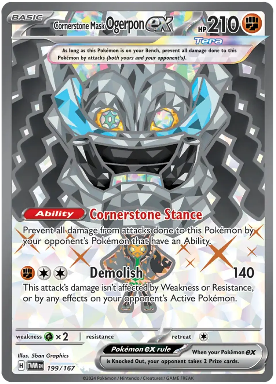 Cornerstone Mask Ogerpon ex - Twilight Masquerade - Mascarada Crepuscular  1