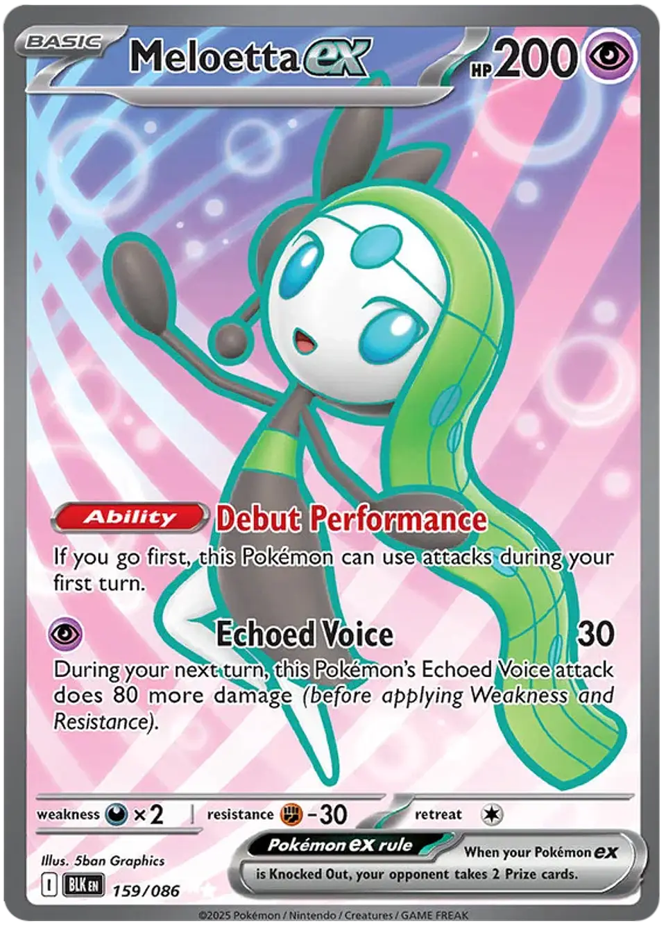 Meloetta EX - Black Bolt - Fulgor negro  1